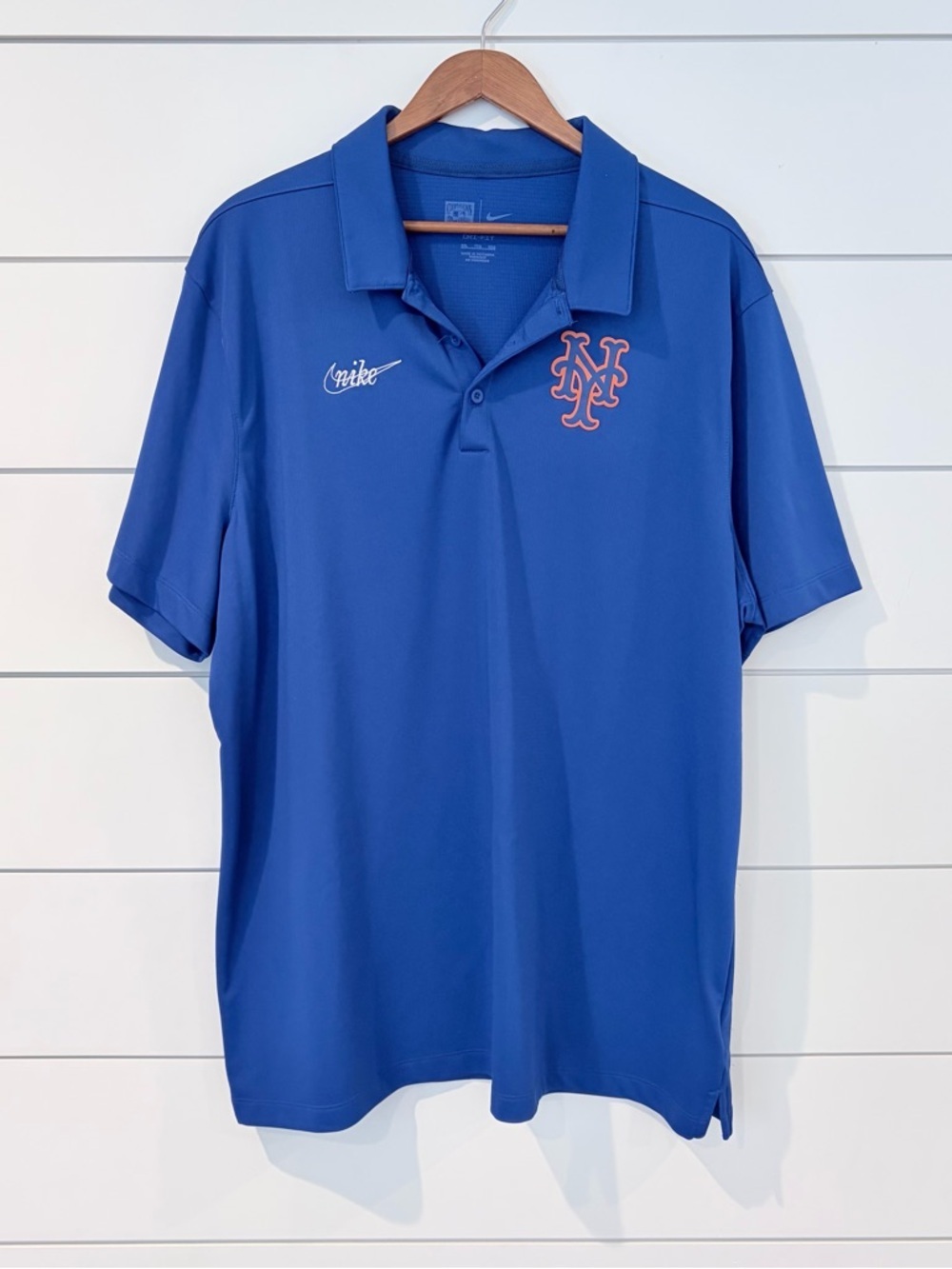 Nike NY Mets Dri-FIT Polo Blue MLB Performance Golf Shirt XXL